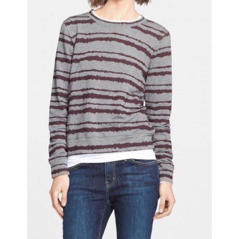 ALC striped grey crew neck sweater